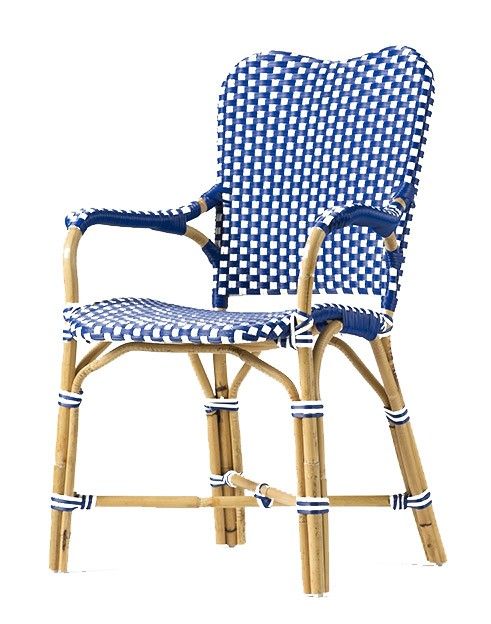 OUTDOOR BLUE WHT CARVER CHAIR