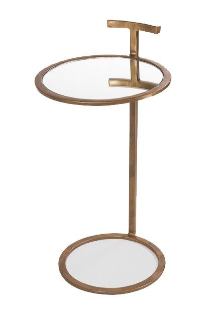 EVE GOLD AND MIRROR RND SIDE TABLE