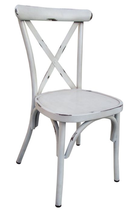 Antique Cross Back - White, Diagonal