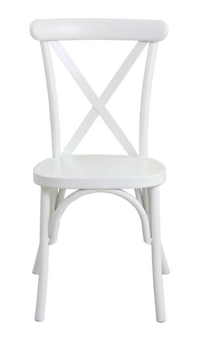 Gloss Cross Back Chair - White, Front