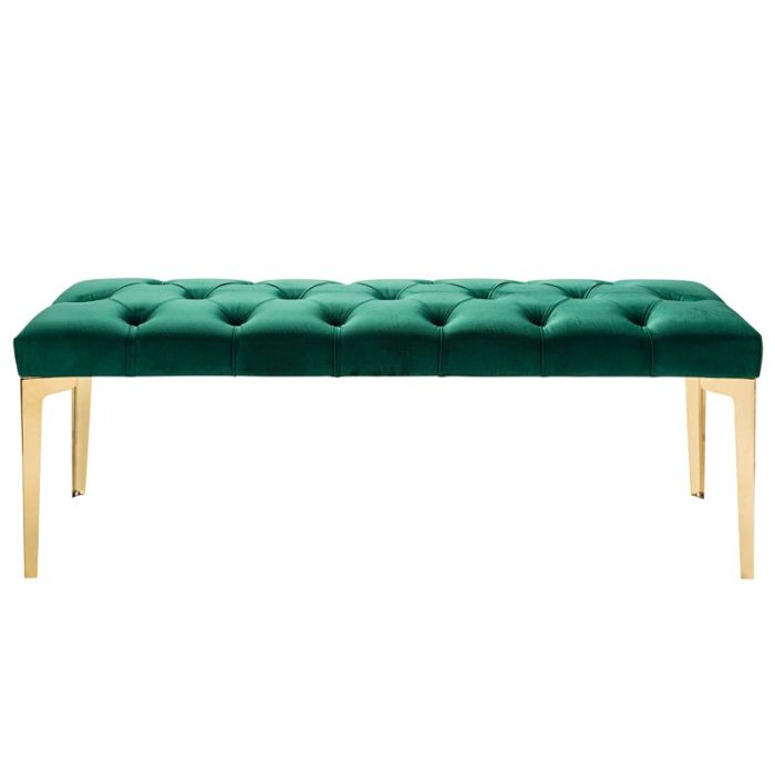 Miles Emerald Green Velvet Ottoman