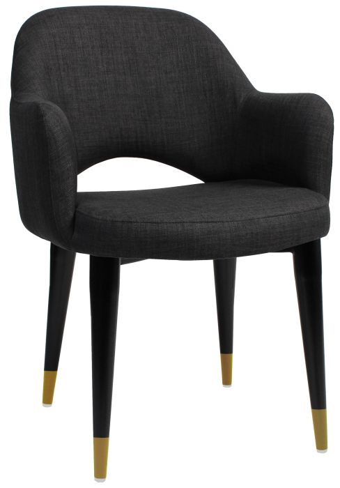 Albery Black and Brass Timber Leg Chair
