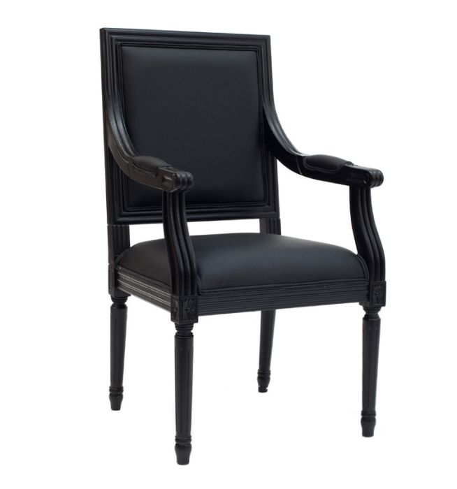 Faux Black Leather Chair