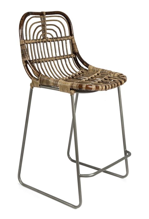 Buton Rattan Bar Stool