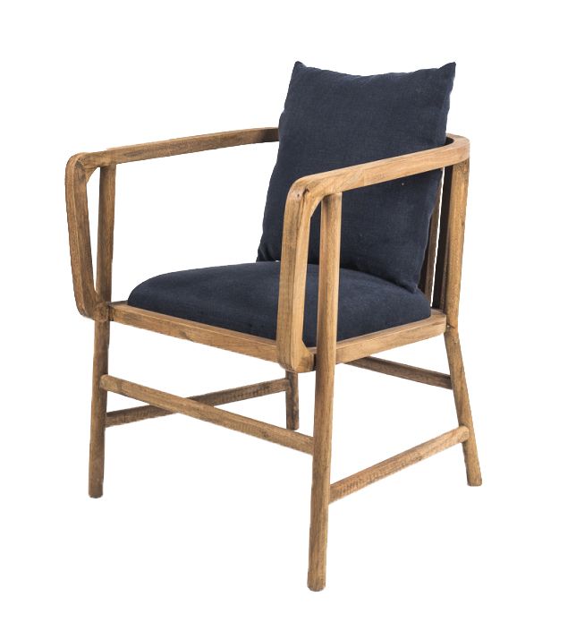 Lua Chair Indigo Belgian Linen