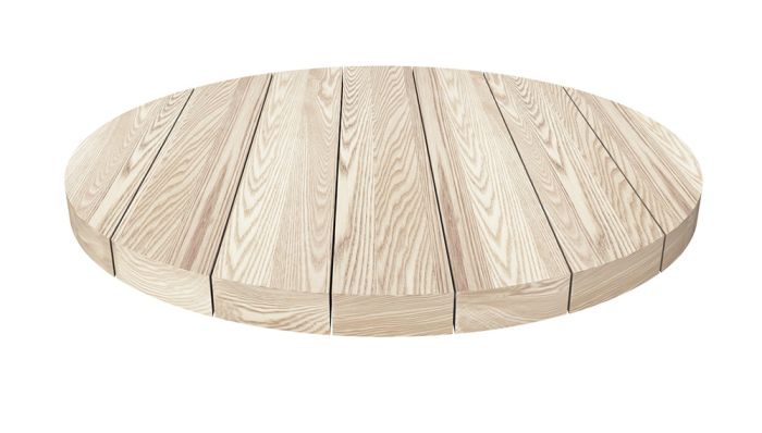 Round Slatted Timber Table Top