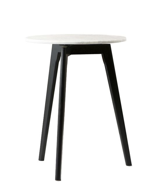 TALL VESTA SIDE TABLE MARBLE BLACK LEG