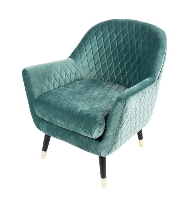 Jewel Green Velvet Matelasse Chair