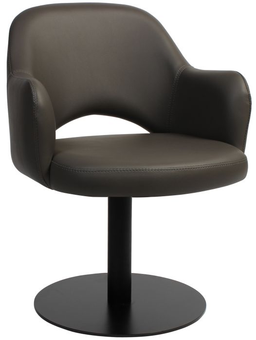 Albery Vinyl Black Steel Disc Chair