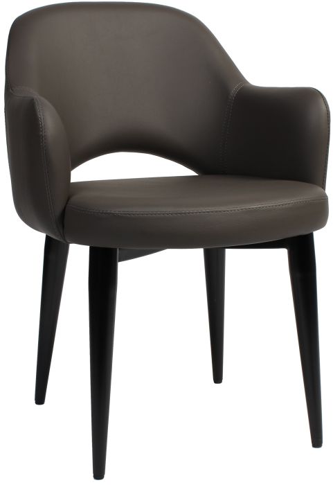 Albery Vinyl Black Metal Leg Chair
