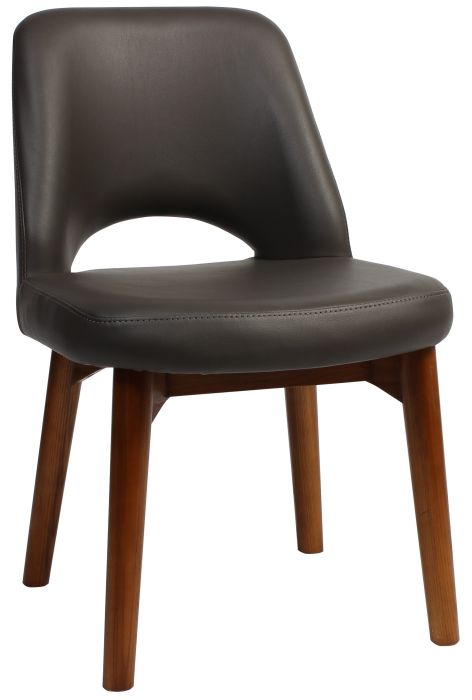 Albery Vinyl Walnut Timber Chair