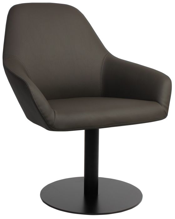 Bronte Vinyl Black Disc Tub Chair
