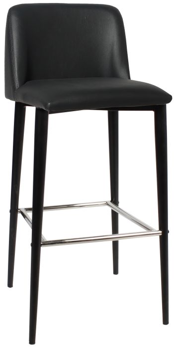 Clovelly Vinyl Black Metal Leg Barstool