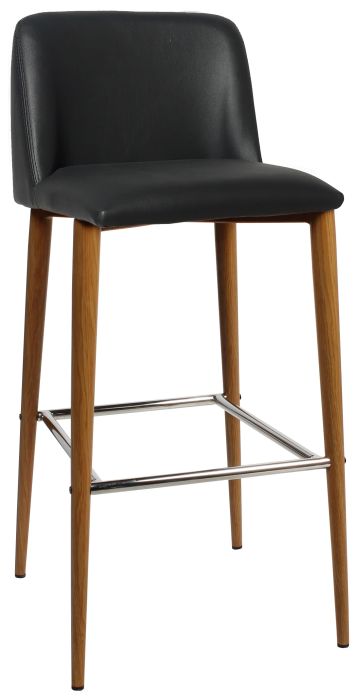 Clovelly Vinyl Light Oak Metal Leg Barstool