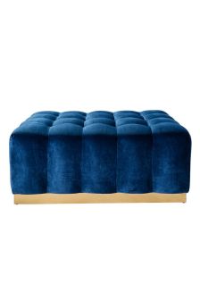 Eadie Navy Velvet Ottoman