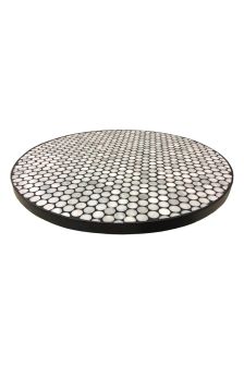 Black Edge Penny Tile Table Top