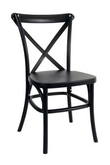 Resin Cross Back Chair Black