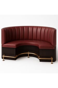 Curved Banquette Seating - Contemporary Ribbed Style