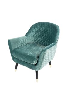 Jewel Green Velvet Matelasse Chair