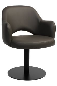 Albery Vinyl Black Steel Disc Chair