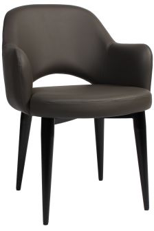 Albery Vinyl Black Metal Leg Chair