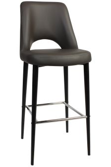 Albery Vinyl Black Metal Barstool