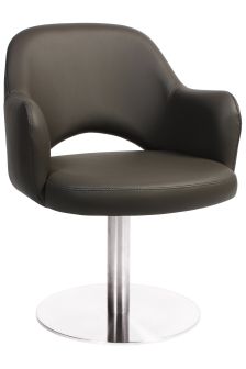 Albery Vinyl Stainless Steel Disc Chair