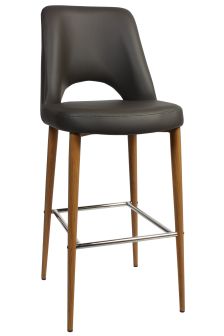 Albery Vinyl Light Oak Metal Barstool