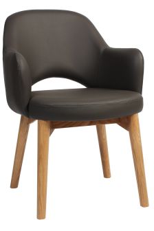 Albery Vinyl Light Oak Timber Leg Chair
