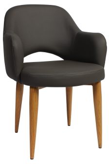 Albery Vinyl Light Oak Metal Leg Chair