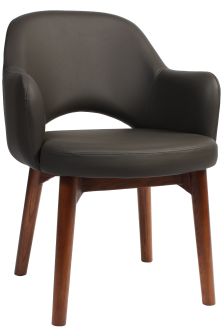 Albery Vinyl Walnut Timber Leg Chair