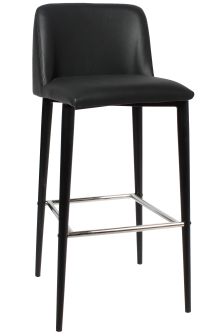 Clovelly Vinyl Black Metal Leg Barstool