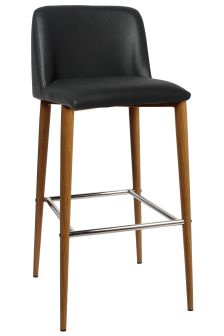 Clovelly Vinyl Light Oak Metal Leg Barstool