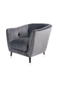 Graphite Grey Vio Velvet Chair