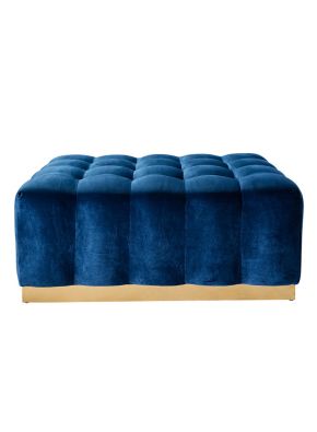 Eadie Navy Velvet Ottoman