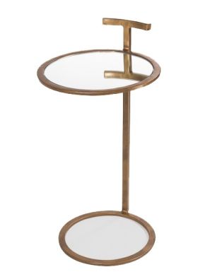 EVE GOLD AND MIRROR RND SIDE TABLE
