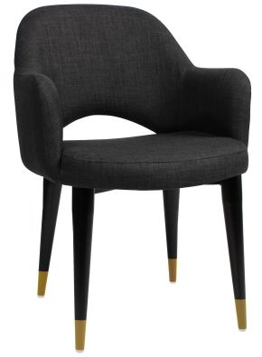 Albery Black and Brass Timber Leg Chair