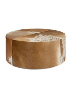 Cow Hide Round Ottoman 