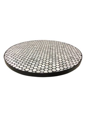 Black Edge Penny Tile Table Top