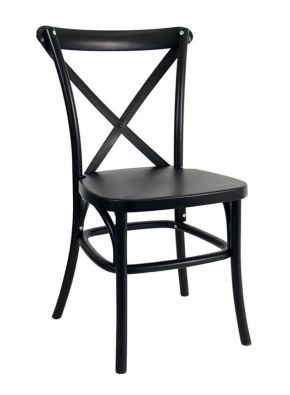 Resin Cross Back Chair Black