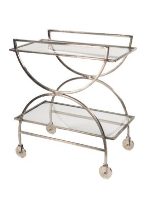 BOSTON 2-SHELVES CHROME DRINKS TROLLEY