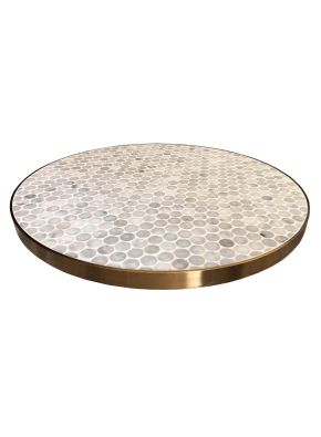 Brass Edge Penny Tile Table Top