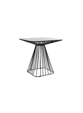 Cage Table White Top Black Wire