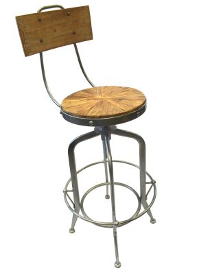 Aldino Industrial Silver Barstool