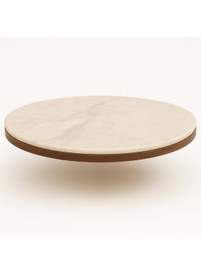 Cole Cafe Table Top in cream white, front view.