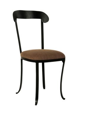 Elli Chair Black Metal with Mauve Linen Seat