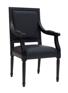 Faux Black Leather Chair