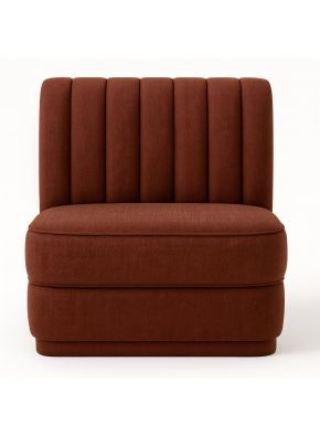 Fletcher Banquette in rust brown, front view.
