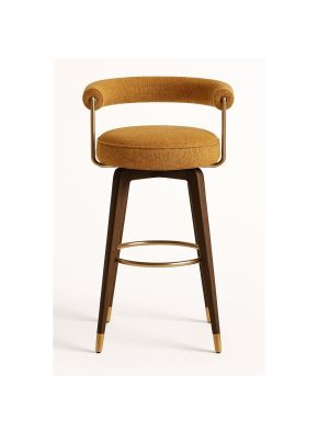 Harper Commercial Bar Stool in mustard gold, front view.