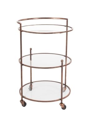 3-SHELVES COPPER FINNISH DRINKS TROLLEY